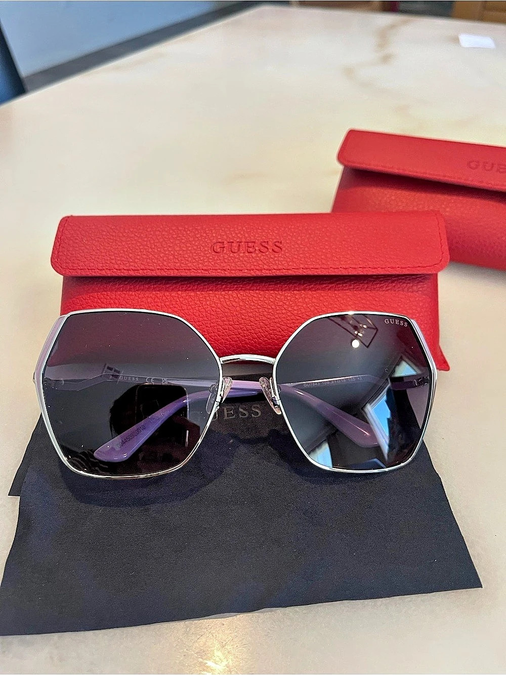 GUESS Purple & Silver Sunglasses